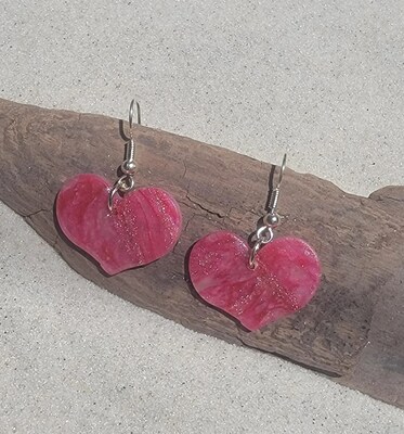 Heart Shaped Polymer Clay Earrings - image1